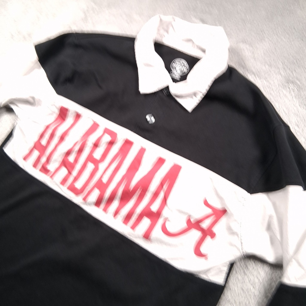 Alabama Crimson Tide Rugby Shirt Mens Small Black NCAA Football Roll Tide